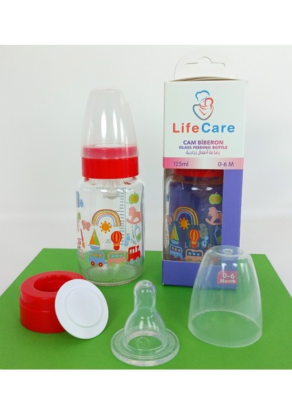 Kırmızı 125ML Cam Biberon, Sağlıklı ve Güvenilir Bebek Beslenme Çözümü