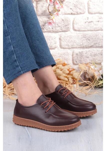 2610 Rahat Yumuşak Esnek Kauçuk Taban Hakiki Deri Kadın Ayakkabı