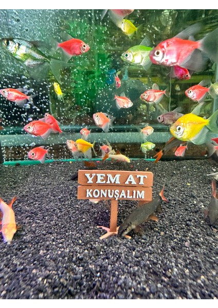 Yem At Konuşalım Akvaryum Dekor – 5x4.5 Cm, Mini Tabela Modeli fırsatları