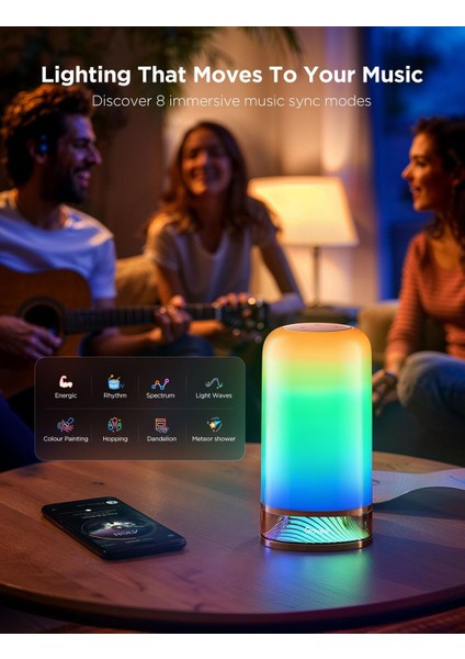 Akıllı LED Dokunmatik Masa Lambası | Rgbıcww Işık, Alexa & Matter Uyumlu, 64 Sahne Modu, 500 Lümen, Zamanlayıcı Destekli