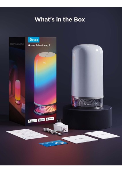 Akıllı LED Dokunmatik Masa Lambası | Rgbıcww Işık, Alexa & Matter Uyumlu, 64 Sahne Modu, 500 Lümen, Zamanlayıcı Destekli