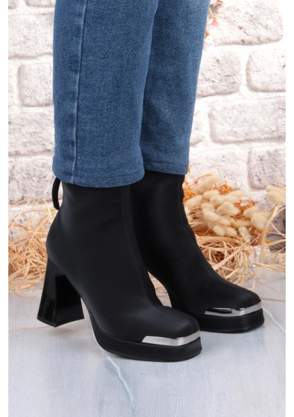 İthal Seri Platform Fermuarlı Kadın Bot 414 - Siyah - 36 modelleri