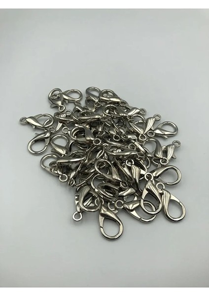 20 Adet - 24MM x 10MM Gümüş Renk Papağan Klips, Kilit Kanca, Kapama Klips, Kolye ve Bileklik Kilidi fiyatları