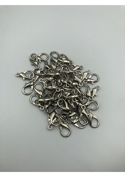 20 Adet - 24MM x 10MM Gümüş Renk Papağan Klips, Kilit Kanca, Kapama Klips, Kolye ve Bileklik Kilidi modelleri
