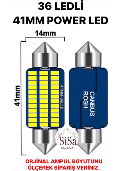 41MM Sofit LED C5W Canbus Tavan Plaka Ampul 1 TAKIM
