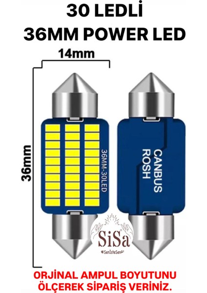 36MM Sofit LED C5W Canbus Tavan Plaka Ampul 1 TAKIM