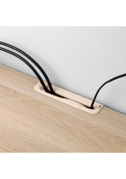 Bestå Tv Sehpası Ağartılmış Meşe Görünümlü 120X42X39 cm Lappviken Çıt Çıt Raylı