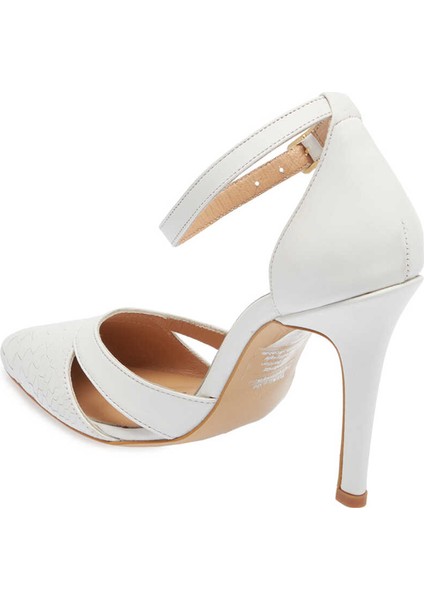 Beyaz Hakiki Deri Kadın Stiletto - K24I1AY67289-A26 fırsatları
