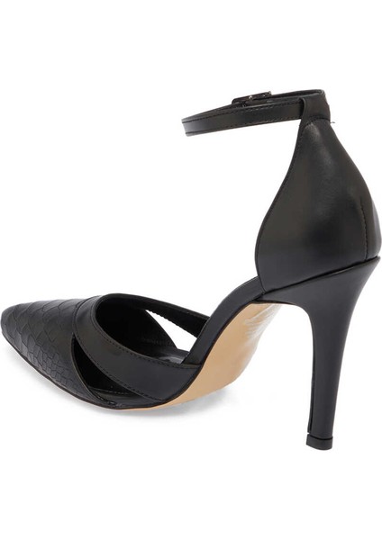Siyah Hakiki Deri Kadın Stiletto - K24I1AY67289-A23 fırsatları