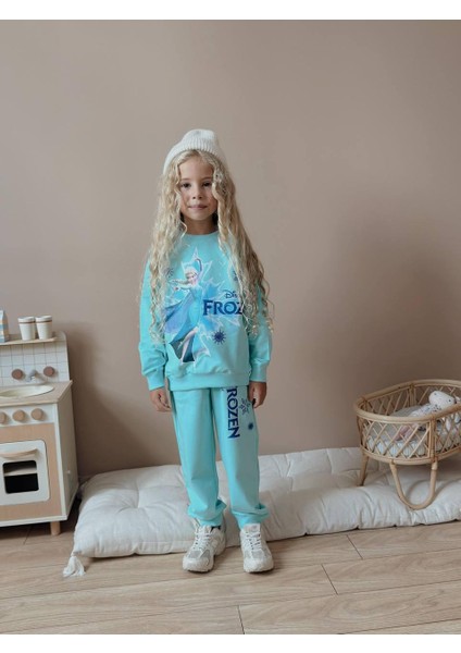 Frozen Elsa 2 Iplik Kumaş Kız Çocuk Alt Üst Takım Süper Kalite modelleri