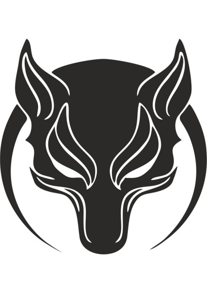 Börü Kurt Hilal Oto Cam Özel Yeni Sticker Siyah 20*20 cm