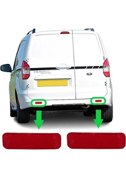 Ford Transit Courier 2014 -2020 Uyumlu Arka Tampon Reflektörü Sağ-Sol 2 Adet
