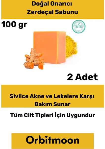 Özel Üretim Doğal El Yüz Saç Vücut Güzel Koku Leke Karşıtı Orijinal Zerdeçal Ekstraktı Sabunu 2 Adet