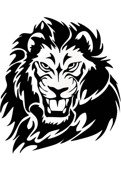 Aslan Tasarımlı Oto Özel Yeni Sticker Siyah 20*17 cm