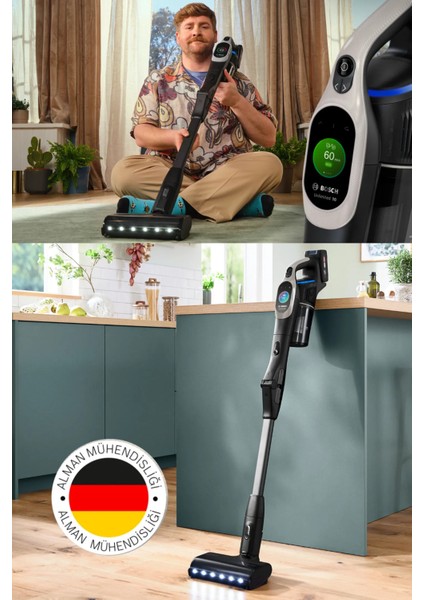 Premium BCS104 Şarjlı Dikey Süpürge Unlimited 10 Dijital Turbospinmotor Çiftbataryalı 160DK Temizlik