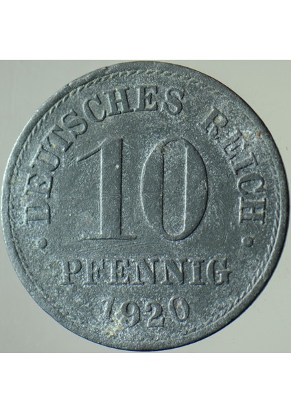 Almanya 10 Pfennig 1920 Çinko. fiyatları