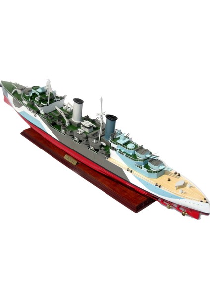 Ingiltere Kraliyet Donanması Hms Belfast Ahşap Koleksiyonluk Savaş Gemisi Modeli Maketi