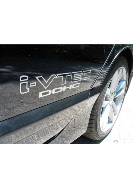Orjinal Honda Civic I-Vtec Dohc Özel Yeni Sticker 2 Adet Set Beyaz