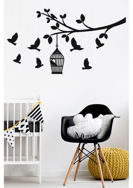 Kuşlar Duvar Özel Yeni Sticker 110X60CM