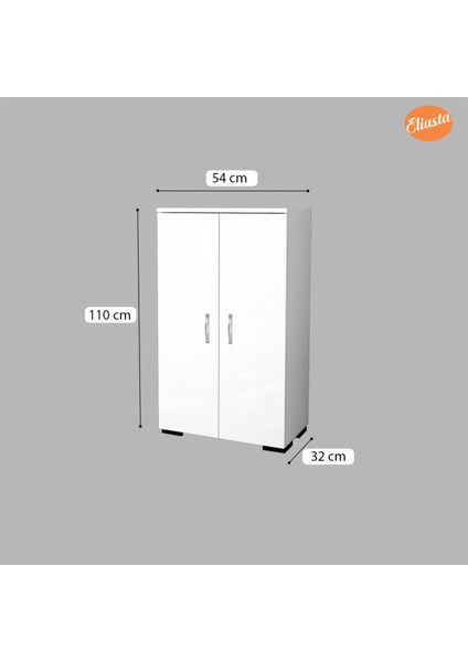 2 Kapaklı 4 Raflı Ayakkabılık