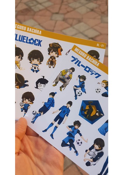 Bluelock-Meguru Bachira-Parlak Kağıt -2li Sticker Set-Telefon Süsleme Blue Lock