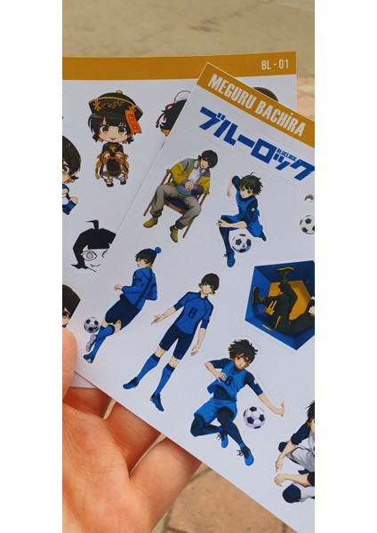 Bluelock-Meguru Bachira-Parlak Kağıt -2li Sticker Set-Telefon Süsleme Blue Lock