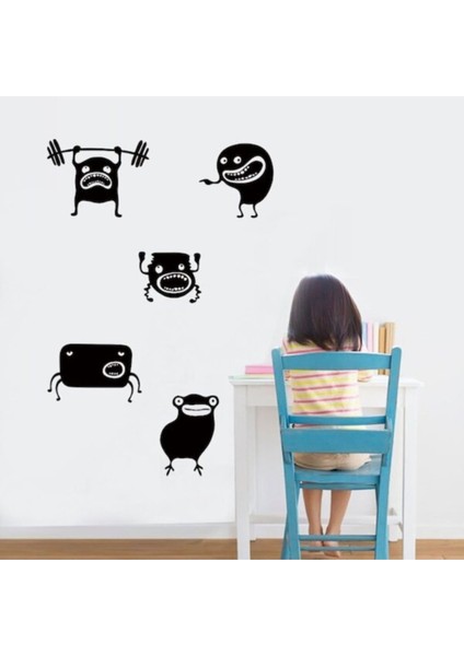 Çocuk Odası Duvar Özel Yeni Sticker Karikatür Sevimli Canavarlar Desen Duvar Dekorasyonu
