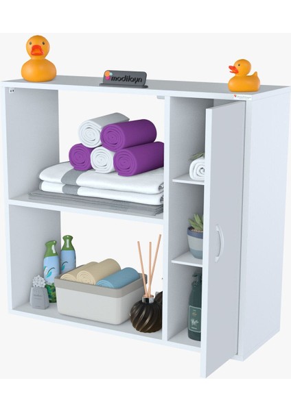 Urla Banyo Dolabı Çok Amaçlı Dolap 90 x 85 x 32 cm Asma Banyo Dolabı Makina Üstü Dolap indirimleri