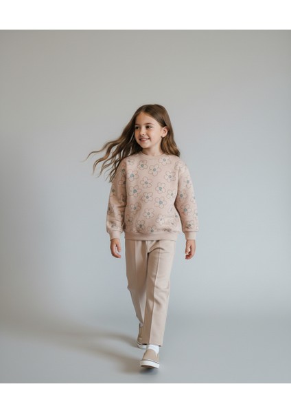 Çiçek Desenli Iki Ip Kız Çocuk Alt Üst Takım modelleri