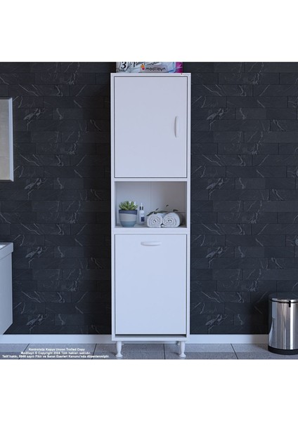 Mutfak Dolabı Tek Kapaklı Raflı Kirli Camasır Dolabı Banyo Dolabi Çok Amaçlı Dolap