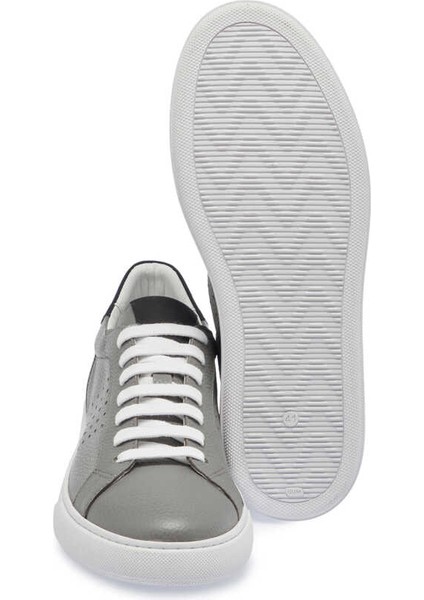 Gri Hakiki Deri Erkek Sneaker - E24I1AY56729-G35