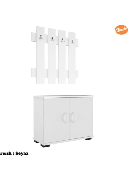 ARD-116 70 x 70 cm Askılık Ayakkabılık Antre Dolabı Çok Amaçlı Dolap Portmanto Ayakkabılık-Ceviz