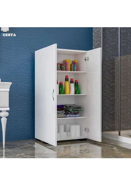 Banyo Dolabı 2 Kapaklı 4 Raflı Çok Amaçlı Dolap fiyatları