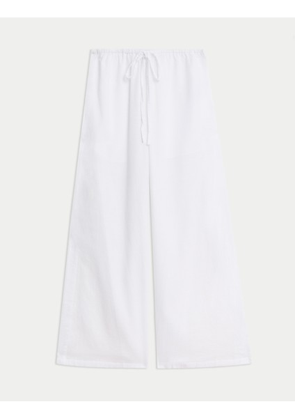 Saf Pamuklu Rahat Kesim Plaj Pantolonu