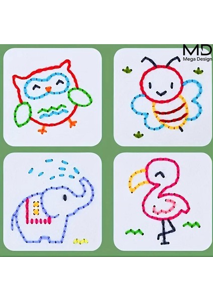 9'lu Sevimli Hayvan Figürlü El Işi Seti Çocuklar Için Zeka,hayal Gücü ve El Becerileri Geliştiricisi modelleri