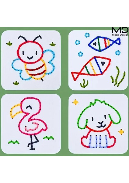 9'lu Sevimli Hayvan Figürlü El Işi Seti Çocuklar Için Zeka,hayal Gücü ve El Becerileri Geliştiricisi fırsatları