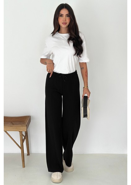 Kadın Kalın Selanik Dokulu Bol Kesim Pantolon – Kışa Özel & Konforlu Stil