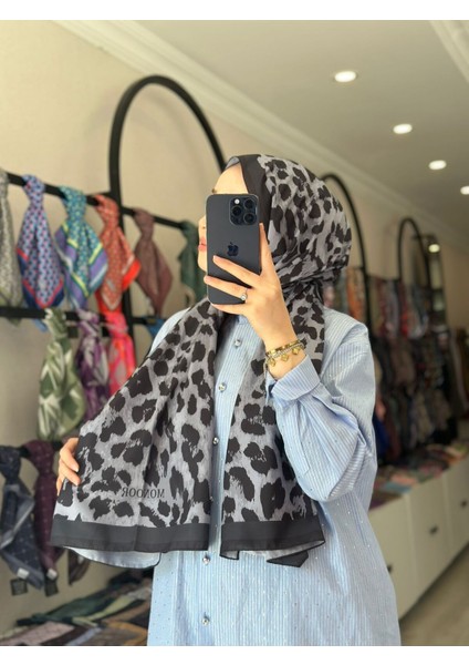 Leopar Desen Soft Pamuk Şal