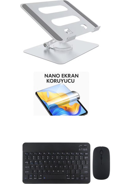 iPad 8.nesil 10.2 Uyumlu Stand Ekran Koruyucu Klavye Mouse Set