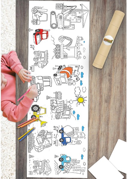 Dev Boyama Etkinlik Kağıdı Iş Makinaları Konsepti Anaokulu Kreşler Etkinlikler fiyatları