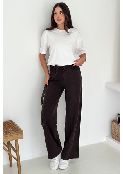 Kadın Kalın Selanik Dokulu Bol Kesim Pantolon – Kışa Özel & Konforlu Stil