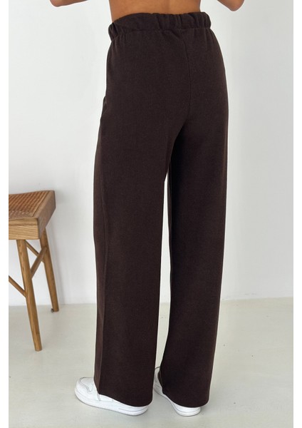 Kadın Kalın Selanik Dokulu Bol Kesim Pantolon – Kışa Özel & Konforlu Stil