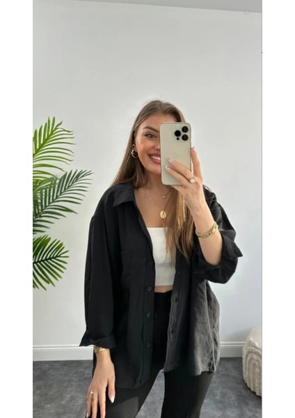 Kadın Beyaz Oversize Gömlek – Uzun Kollu, Rahat Kesim, Şifon Görünümlü Günlük ve Ofis Kombinleri Için fiyatları