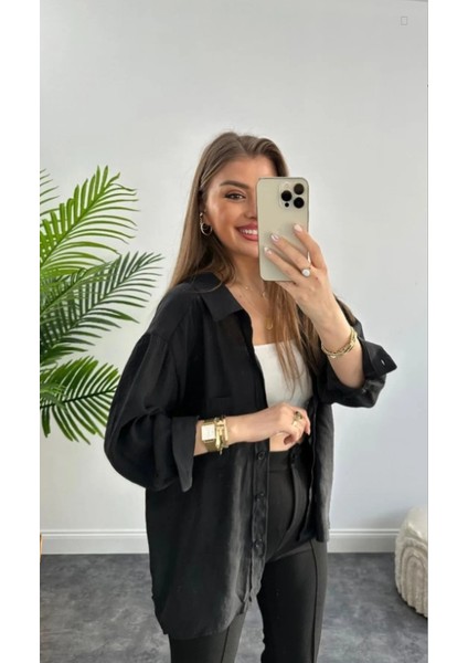 Kadın Beyaz Oversize Gömlek – Uzun Kollu, Rahat Kesim, Şifon Görünümlü Günlük ve Ofis Kombinleri Için modelleri