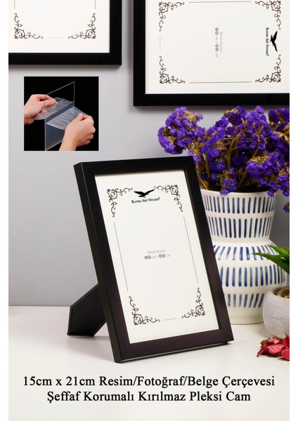 Ermitaj 15CM x 21CM Resim Fotoğraf Belge Poster Evrak Çerçevesi Korumalı Kırılmaz Pleksi Cam fiyatları
