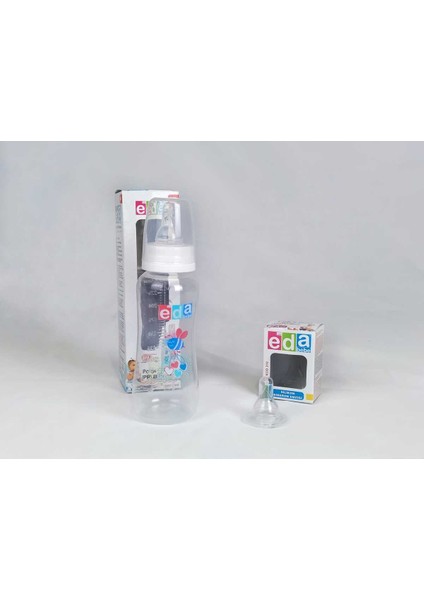 250 ml Beyaz Pp Biberon ve Yedek Emzik ile Güvenli Beslenme Seti