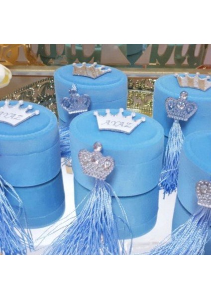 30 Adet Şık Plastik Taçlı ve Fiyonklu Kutu, Pleksi Isimli, Görsel ile Birlikte