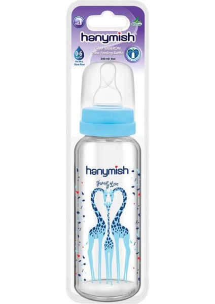 Mavi 240 ml Cam Biberon, Sağlıklı ve Güvenli Bebek Beslenmesi Için Ideal