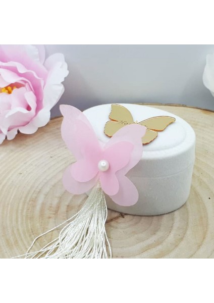 30 Adet Kelebek Konsept Flok Oval Kutu, Şeker ve Hediyelikler Için Güzel Seçenek