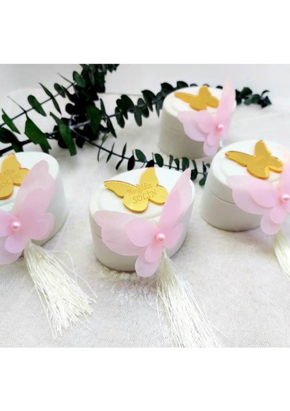 30 Adet Kelebek Konsept Flok Oval Kutu, Şeker ve Hediyelikler Için Güzel Seçenek fiyatları